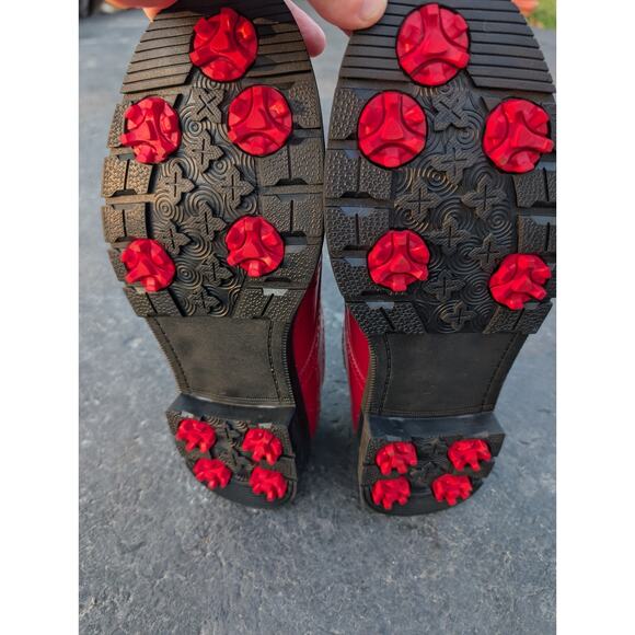 Thestron Mens Lace Up Golf Shoes Sz 8.5‎ Professional Spikes Turf Bold Red main image 7